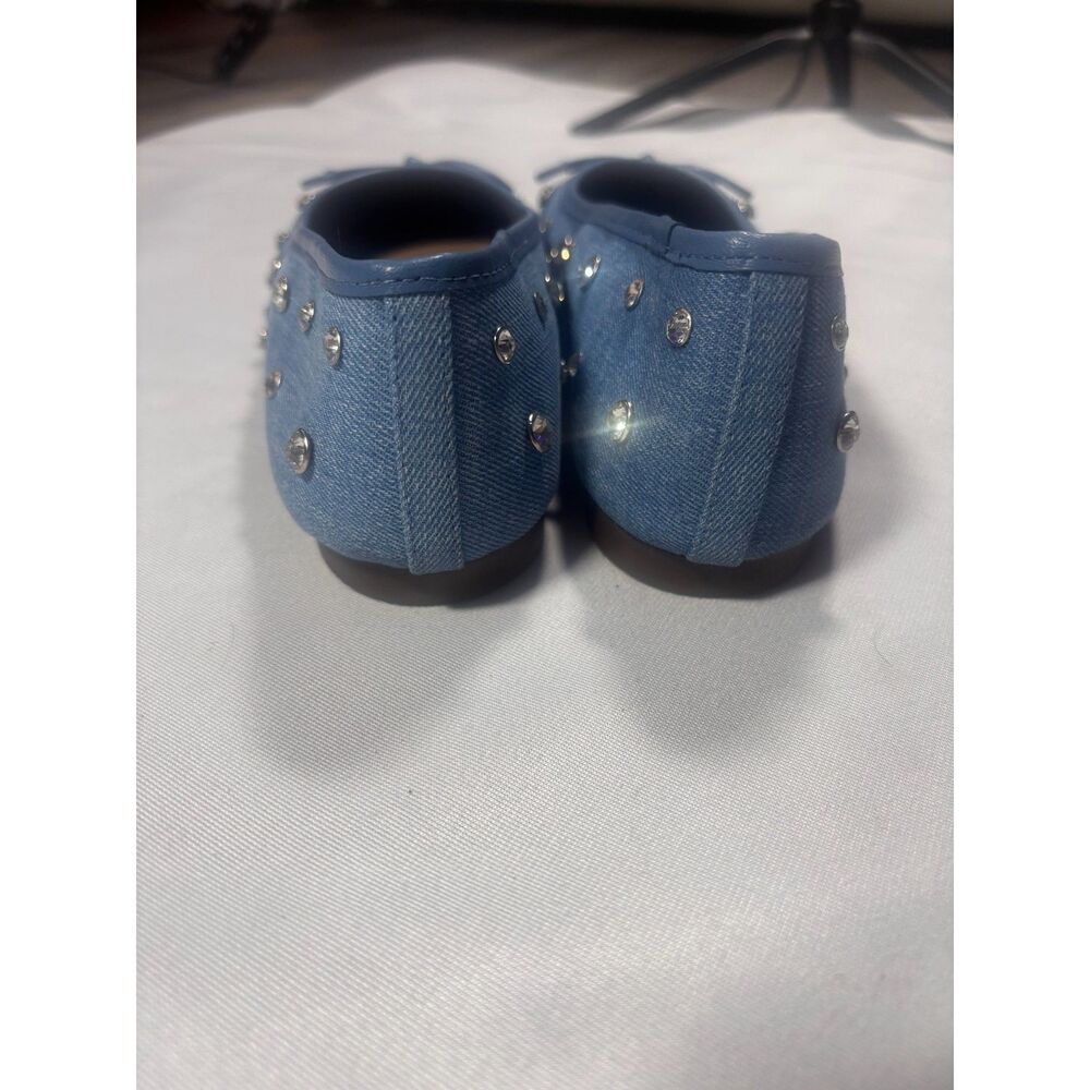 Schultz  Arissa Shine | Blue Denim Rhinestone Ballet Flats - Picture 3 of 5